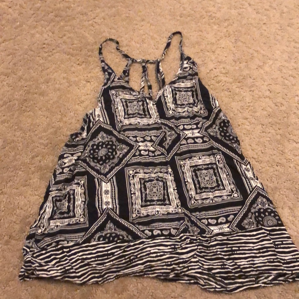 Printed Black and white tank top